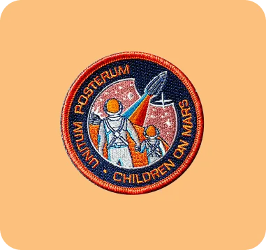 custom patch of children on mars