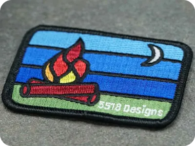 custom patch with bonfire